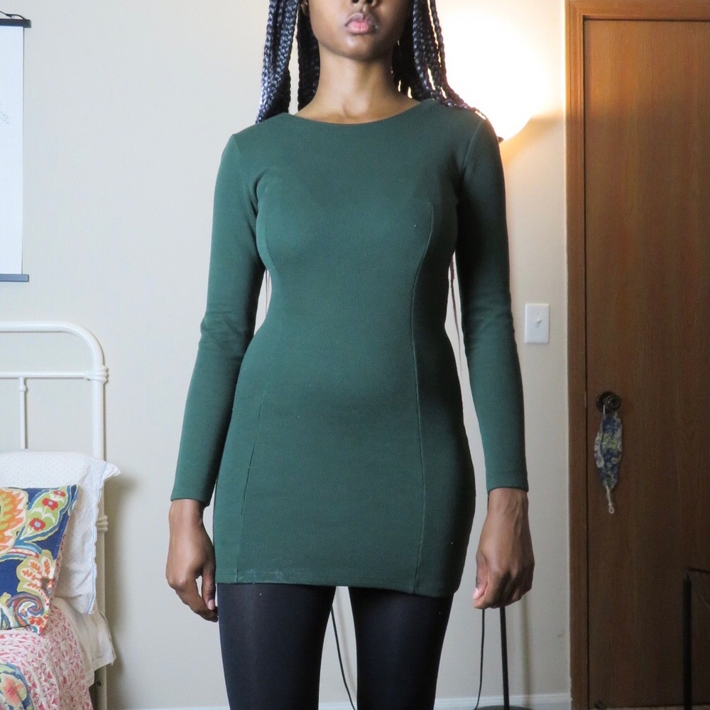 Zara green sweater dress